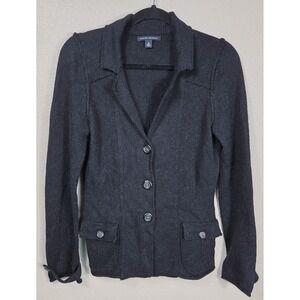 Banana Republic Alpaca Blend Cardigan Sweater Charcoal Black Size M Button Front